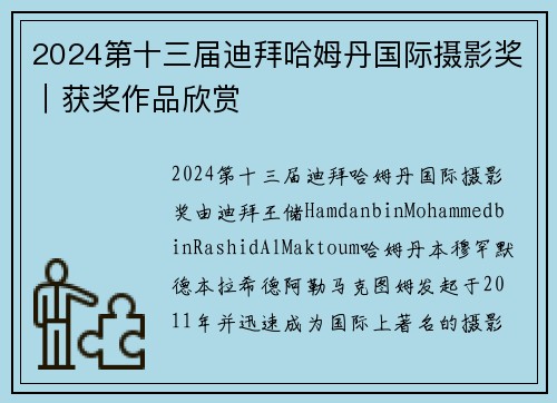 2024第十三届迪拜哈姆丹国际摄影奖｜获奖作品欣赏